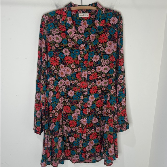 NATURAL LIFE Ansley Woven Tunic Shirt Dress Floral Size XL - Picture 4 of 15
